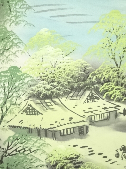道具 ] - 道具 峰耕筆 山水 肉筆絹本掛軸 | ネットショップ圭 netshop